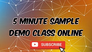 5 Minute Sample Demo Class Online [upl. by Winstonn443]