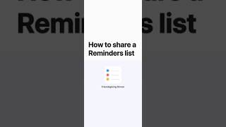 How to share a Reminders list on iPhone iPad and iPod touch — Apple Support [upl. by Ardith579]