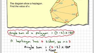 Finding angles in a heptagon [upl. by Neale]