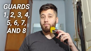 Beard Trimming Length Examples With Hair Clippers 18 Guards [upl. by Ttam]