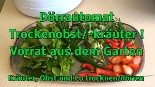 KräuterObst dörrentrocknen Vorrat aus Garten Dörrautomat Test [upl. by Lotsirb722]