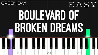 Green Day  Boulevard Of Broken Dreams  EASY Piano Tutorial [upl. by Millham]