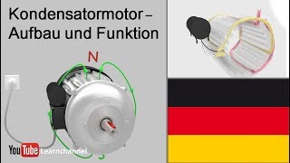 Kondensatormotor bzw Wechselstrommotor  Aufbau und Funktion [upl. by Akkahs]