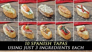 10 Incredible 3INGREDIENT Spanish TAPAS [upl. by Sinnal]