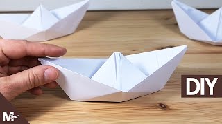 ► Como hacer un BARCO DE PAPEL Origami en 1 MINUTO ⛵ [upl. by Namzaj]