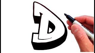 How to Draw the Letter D in Graffiti Style  EASY [upl. by Nanine882]