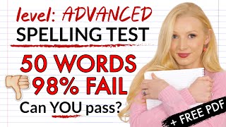 Can YOU pass this spelling test 98 CANNOT 50 most MISSPELLED words  Free PDF amp Quiz [upl. by Eadas]