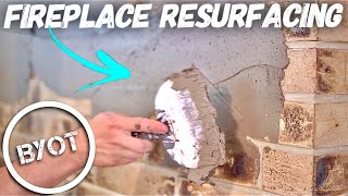 DIY Fireplace Makeover  How To Resurface A Fireplace [upl. by Sedinoel607]