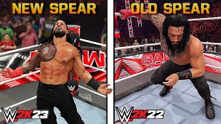 WWE 2K23 Vs WWE 2K22 Finishers Comparison [upl. by Lot22]