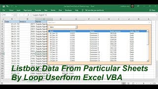 Listbox Data from Particular Sheets Excel VBA [upl. by Beverley]