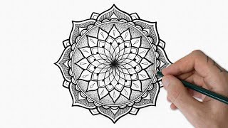 How to Draw a Simple Mandala for Beginners  Step by Step [upl. by Ztirf]