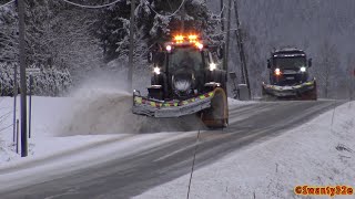 4K Valtra T234 amp Scania R560 Plow Truck Clearing Snow [upl. by Powder832]