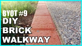 DIY BRICK WALKWAY  HOW TO INSTALL ACCENT PAVERS [upl. by Caine]