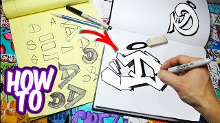 How To Draw Graffiti Letter D Tutorial [upl. by Enimsaj]