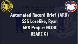 RCMS  Automated Record Brief ARB [upl. by Oyr]