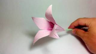 Origami Flower  Lily 100th video [upl. by Weight]