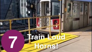 MTA Subway R188 7 Train Horn Compilation [upl. by Nibaj659]