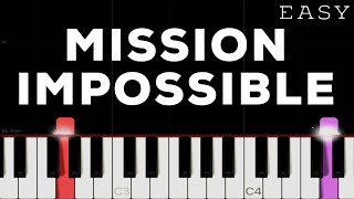 Mission Impossible Theme  EASY Piano Tutorial [upl. by Jobina]