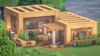 ⚒️ Minecraft Tutorial  Casa MODERNA de MADEIRA ⚒️ [upl. by Ellegna]