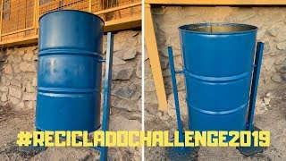 Basurero de tambor reciclado  RECICLADOCHALLENGE 2019 [upl. by Kyd859]