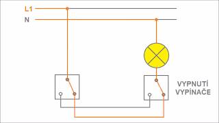 Zapojení schodišťového vypínače č6 schéma [upl. by Barri]