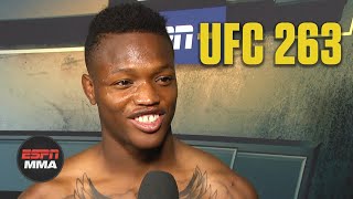 Terrance McKinney talks 7second KO hurting his knee celebrating at UFC263  ESPN MMA [upl. by Ydnat]