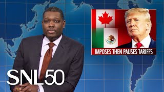 Weekend Update Trump Causes Tariff Confusion Elon Musks SpaceX Starship Explodes  SNL [upl. by Onirotciv895]