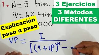 Como calcular el VALOR PRESENTE con INTERES COMPUESTO 3 metodos diferentes [upl. by Tega]