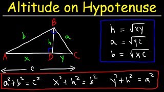 Altitude on Hypotenuse Theorem  Geometry Practice Problems [upl. by Haroldson1]