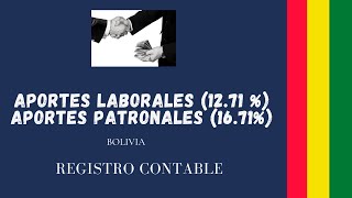 APORTES LABORALES 1271 Y PATRONALES 1671  REGISTRO CONTABLE [upl. by Affrica]