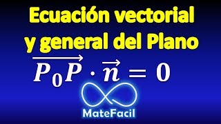 89 Ecuación Vectorial y General del plano EXPLICACIÓN COMPLETA [upl. by Mahda]