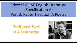 Analysis of Halfpast Two by U A Fanthorpe [upl. by Norab986]