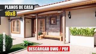 🟩 Hermoso Planos de Casa 3 Dormitorios 2 Baños DWG  PDF [upl. by Imarej]