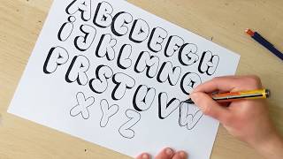 How To Draw Bubble Letters EASY  Step By Step Tutorial [upl. by Iot42]