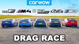 BMW M4 v AMG C63 S vs Lexus RC F v old M3 amp C63 DRAG RACE [upl. by Samanthia]