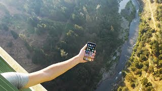 iPhone X vs Tallest Bridge 1000 FT Drop Test  What Will Happen [upl. by Wunder]