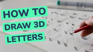 How To Draw 3D Letters Step By Step Tutorial [upl. by Ahsemik199]