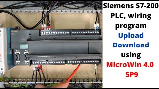 Siemens S7200 PLC wiring program upload  download using MicroWin 40 SP9  English [upl. by Perrin384]