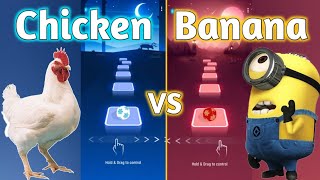 Tiles Hop  J Geco  Chicken Song VS Minions Banana Theme Song  V Gamer [upl. by Endres32]