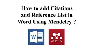 How to add Citations and Reference List in Word document using Mendeley [upl. by Gnilhsa]