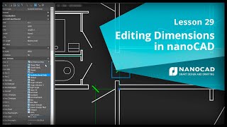 Editing Dimensions in nanoCAD  Lesson 29 [upl. by Niwled]