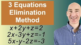 Solving Systems of 3 Equations Elimination [upl. by Anora438]