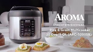 Aroma Housewares Professional 20Cup cooked  5Qt Rice amp Grain Multicooker ARC5200SB [upl. by Manus]