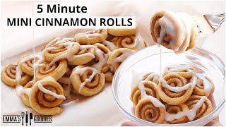 5 Minute MINI CINNAMON ROLLS  Easy Cinnamon Rolls Recipe [upl. by Ainslee654]