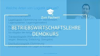 Betriebswirtschaftslehre Teil 1 IHK Fachwirt Demokurs BWL [upl. by Simon967]