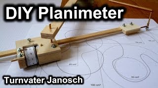 Homemade polar planimeter  DIY area measuring instrument [upl. by Nillek]