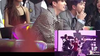 JUNGKOOK IU JKs reaction when IU danced on stage [upl. by Vullo]