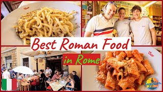 BEST ROMAN FOOD IN TRASTEVERE  What to Eat in Rome  Italian Food Tour [upl. by Leahcir]