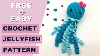 FREE jellyfish crochet pattern Jellyfish crochet tutorial How to crochet a jellyfish Amigurumi [upl. by Yemrots]