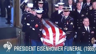 President Eisenhower State Funeral in Washington DC 1969  British Pathé [upl. by Attelrak547]